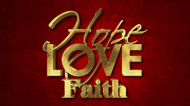 The word HOPE concept written in gold texture on wooden background.