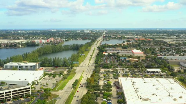 Aerial footage Pompano Beach Florida 4k