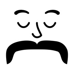 face with mustache style hipster