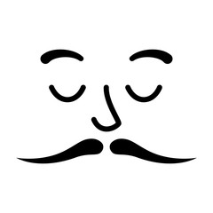face with mustache style hipster