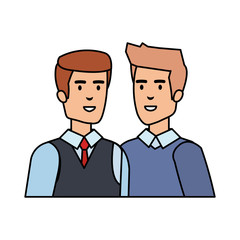 Fototapeta premium couple of businessmen avatars characters