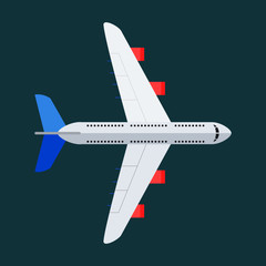 Flat design icon of an airplane