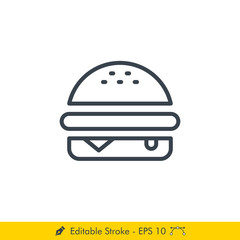 Burger Icon / Vector - In Line / Stroke Design