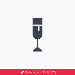 Wine Glass Icon / Vector