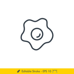 Egg Icon / Vector - In Line / Stroke Design