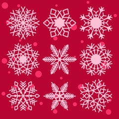 Obraz na płótnie Canvas Snowflakes isolated Vector clipart