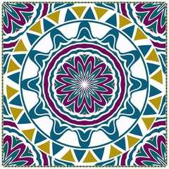 Ornamental ethnic pattern. For fashion design, shawl, textile, bandanna, print, invitation card. Vector illustration