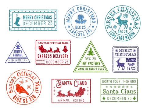 Christmas post, Santa Claus mail stamps