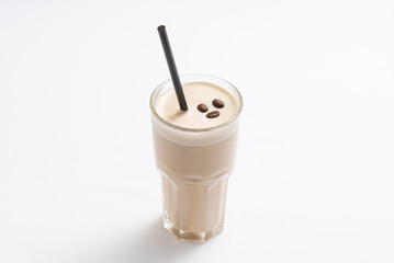 ice coffee with straw