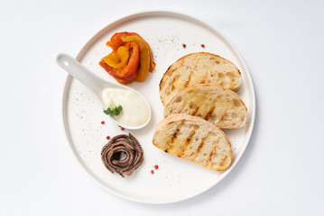 toasts with grilled vegetables