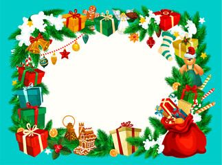 Christmas holiday frame with blank space