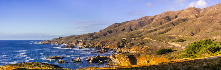 Panoramic view of the dramatic Pacific Ocean coastline, Garapata State Park, California