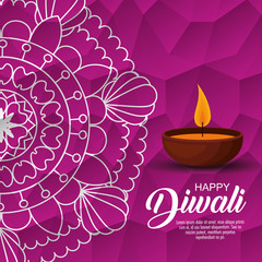 happy diwali festival of lights with candles