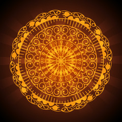 happy diwali festival of lights with mandala