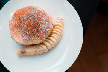 homemade pancake in mini cafe 