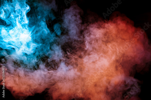 A Background Of Blue Red And Green Wavy Smoke In The Shape Of A