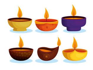 happy diwali festival of lights with candles