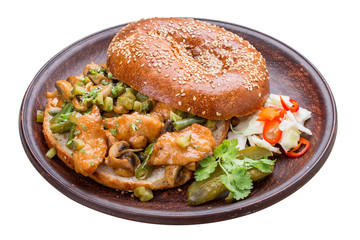 Bun chap-chap with chicken curry