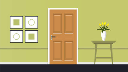 Door vector illustration. Interior illustration. Can be used for scene design and mokups.