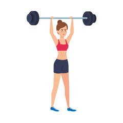 strong woman lifting weight