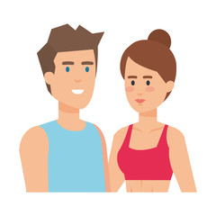 Obraz premium young couple avatars characters