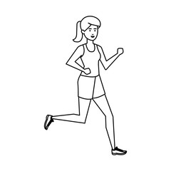 athletic woman running character