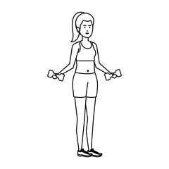 strong woman lifting weight