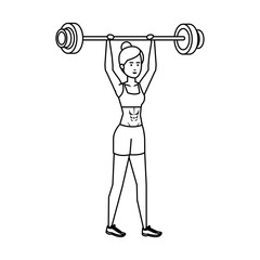 strong woman lifting weight
