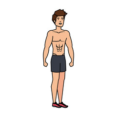 Fototapeta premium athletic man shirtless character