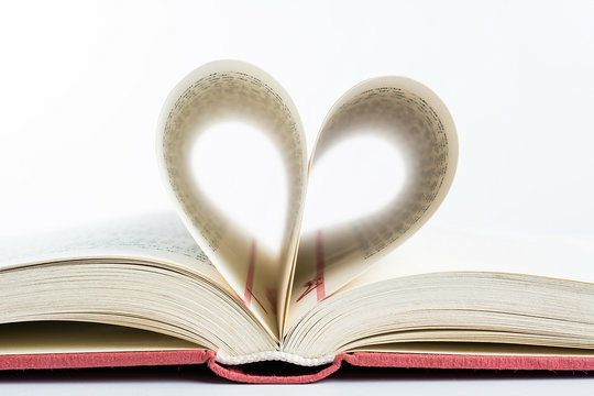 Open book / romantic heart shape