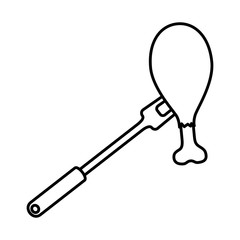 fork with chicken thigh fried