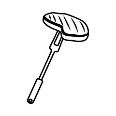 fork with meat beef