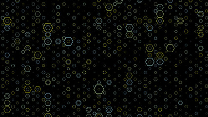Abstract background pattern with a variety of hexagons.