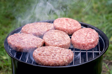 Chopped cutlets grilled in the woods