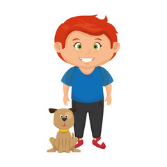 cute little boy with dog character