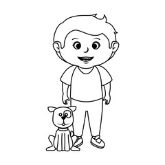 cute little boy with dog character