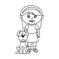 beautiful little girl with dog