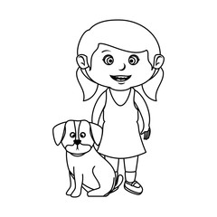 beautiful little girl with dog