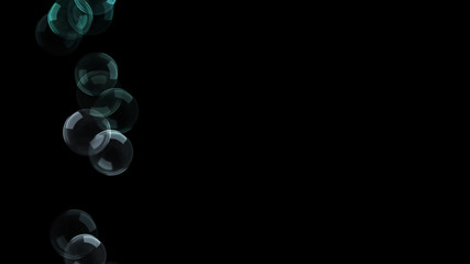 Background with a variety of multi-colored translucent soap bubbles.