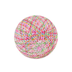 multi-colored ball thread isolated on white