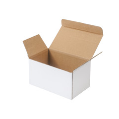 white and brown box isolated on white