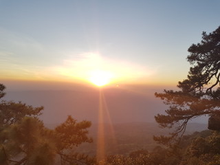 Fototapeta premium sunset at the mountain