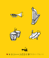 음악회 포스터 / 손으로 그린 음악 일러스트