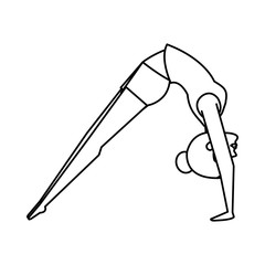 woman practicing yoga position