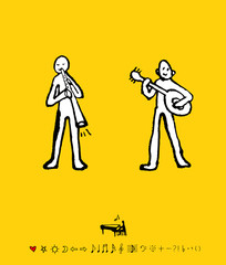 음악회 포스터 / 손으로 그린 음악 일러스트