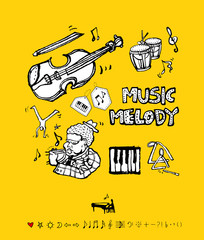 음악회 포스터 / 손으로 그린 음악 일러스트