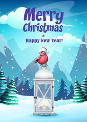 Vector bright illustration the greeting card Christmas