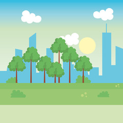landscape park scene icon