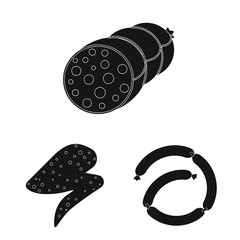Isolated object of meat and ham logo. Set of meat and cooking vector icon for stock.