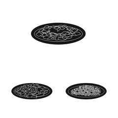 Isolated object of pasta and carbohydrate logo. Collection of pasta and macaroni vector icon for stock.